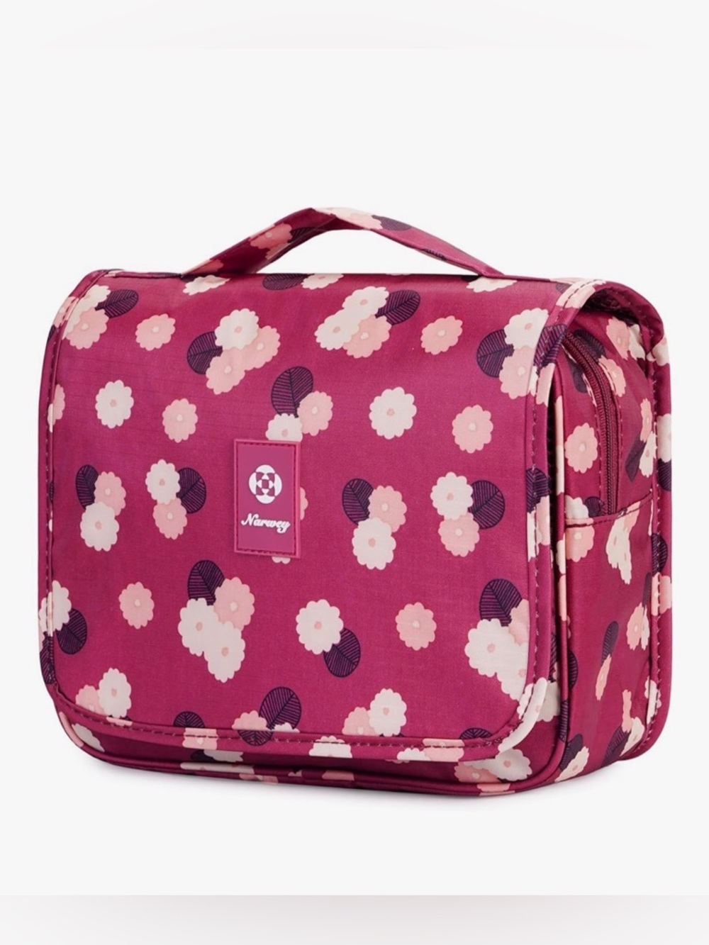 Maroon Floral Travel Toiletry Bag
